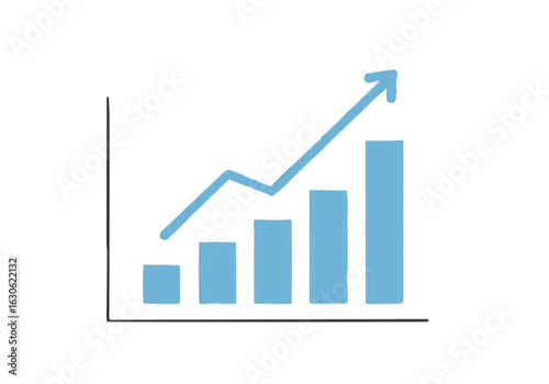 Simple graphic of a rising bar graph, illustrating growth and progress. Free Download Simple graphic of a rising bar graph, illustrating growth and progress. - GFXLoad