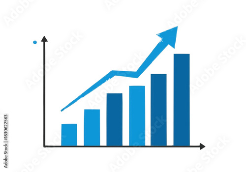 A simple bar graph illustrating upward growth and increasing values.