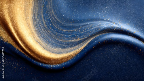 Elegant gold and blue abstract wave texture