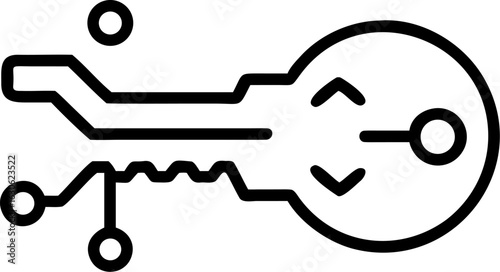 Conceptual illustration of a digital key unlocking a microchip symbolizing secure access and technological innovation in data protection and digital identity