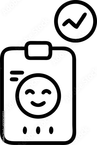 Happy face illustration for tracking personal well being and positive lifestyle habits