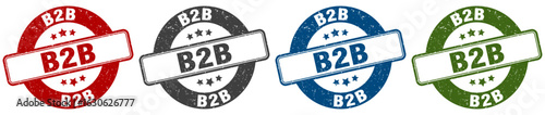 b2b stamp. b2b round stamp set isolated on white background