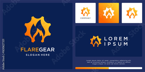 Flare gear logo design template