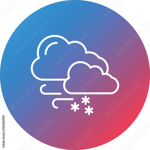 Blizzard Line Gradient Circle Background Icon