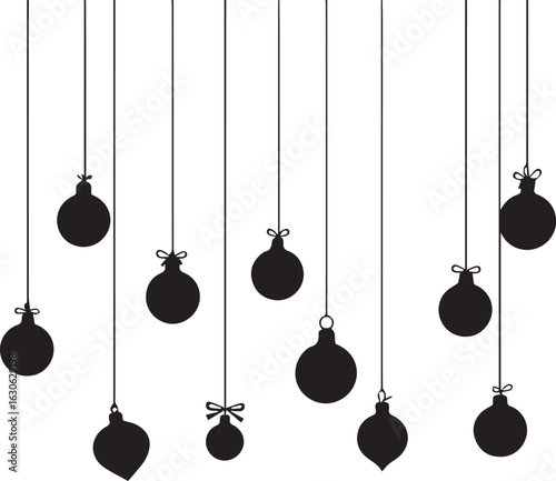 Hanging Christmas Ornaments Silhouettes

