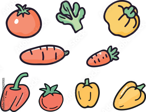 set of vegetables icons 