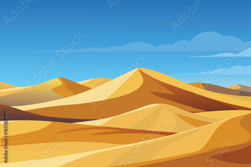 Curved Sand Dunes Vector Background