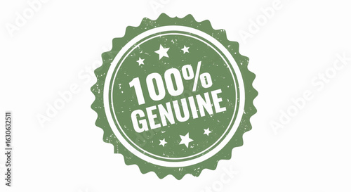 100% Genuine Stamp Vector Illustration