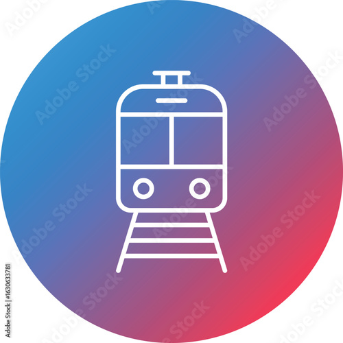 Train Line Gradient Circle Background Icon