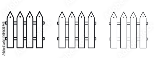 Plank fence icon simple line design - Simple Vector Illustration