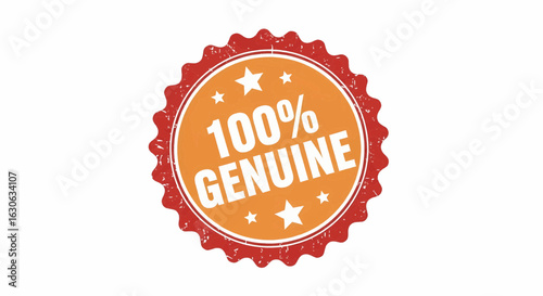 100% Genuine Vector Illustration Badge Seal Stamp