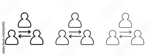 Third party icon simple line design - Simple Vector Illustration