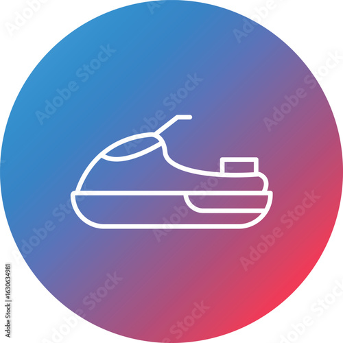Jet Ski Line Gradient Circle Background Icon