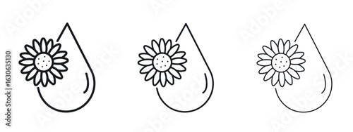 Sunflower oil icon simple line design - Simple Vector Illustration
