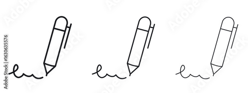 Signature icon simple line design - Simple Vector Illustration