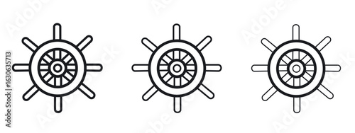 Ship wheel icon simple line design - Simple Vector Illustration