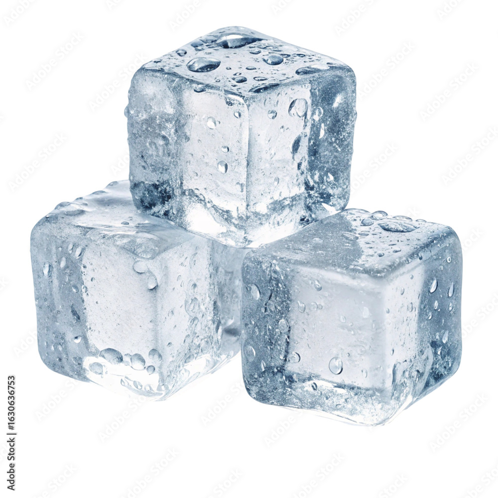 Obraz premium Ice cubes isolated on transparent background