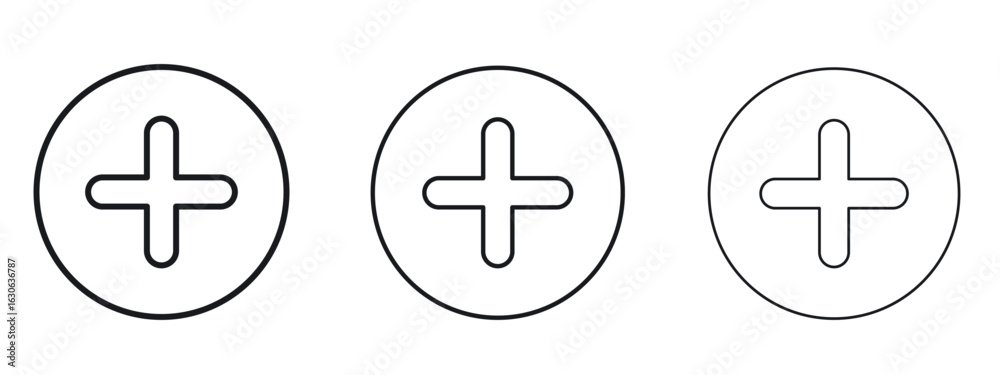 Obraz premium Plus icon simple line design - Simple Vector Illustration