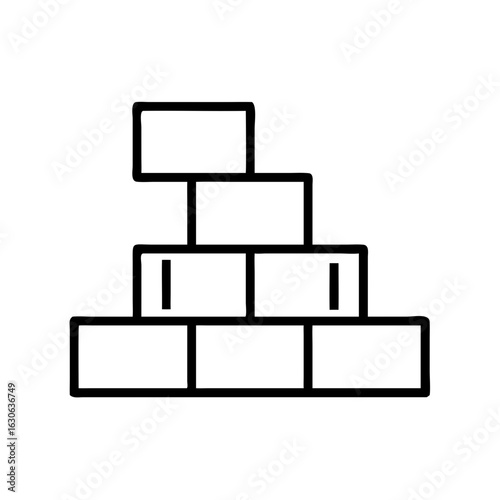 Stacked building blocks in minimalist style representing core values icon  