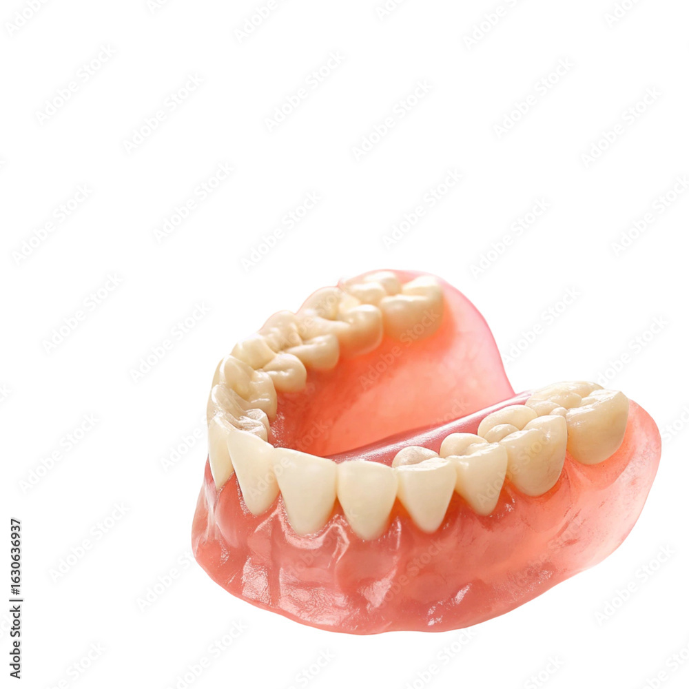 Obraz premium Plastic denture set isolated on transparent background 