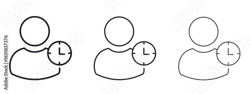 Office hours icon simple line design - Simple Vector Illustration
