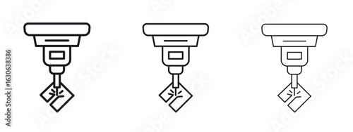 Laser machine icon simple line design - Simple Vector Illustration