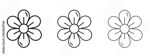 Flower icon simple line design - Simple Vector Illustration