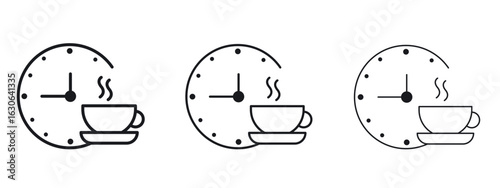 Coffee time icon simple line design - Simple Vector Illustration