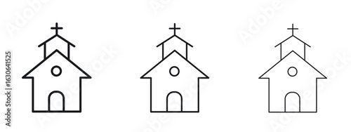 Church icon simple line design - Simple Vector Illustration