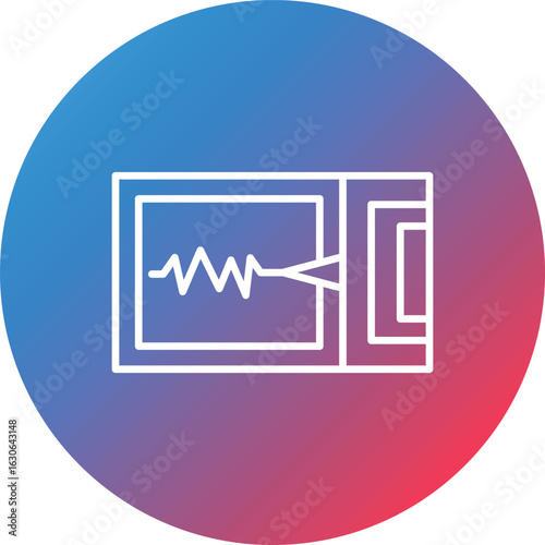Seismograph Line Gradient Circle Background Icon