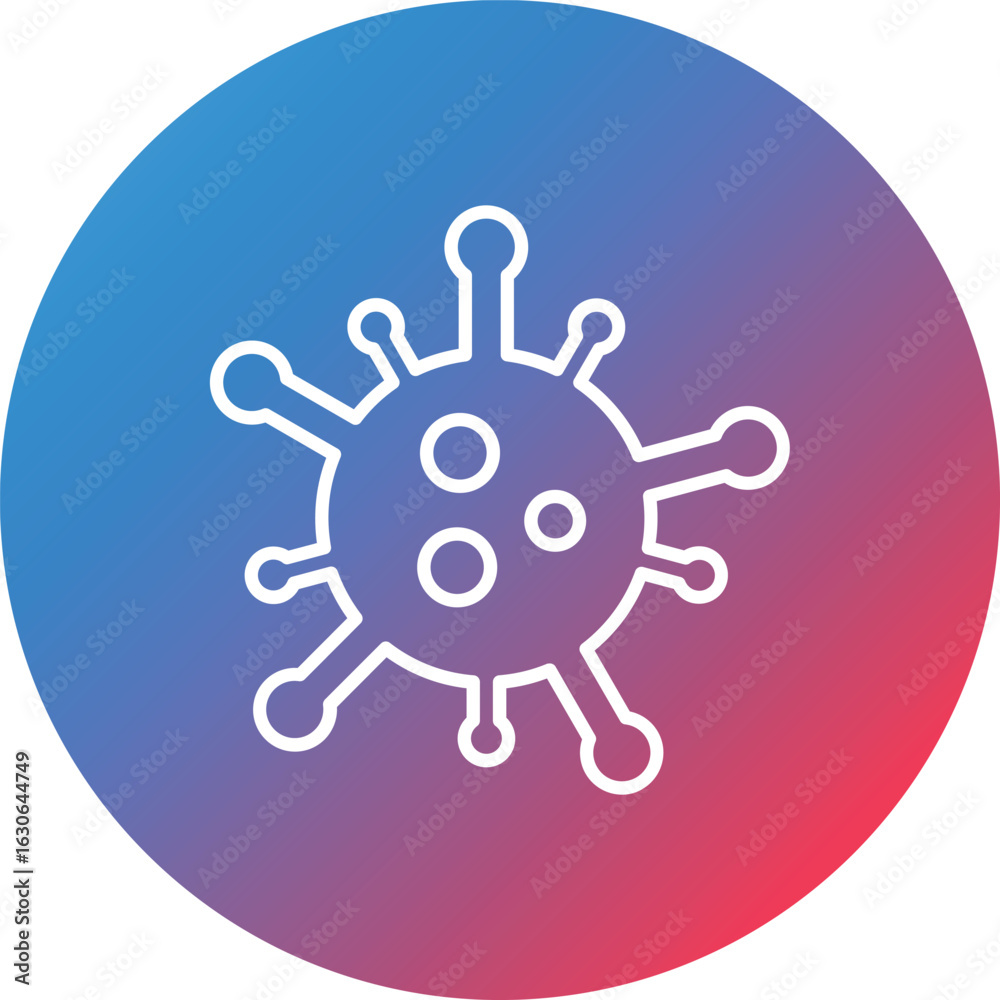 Fototapeta premium Virus Line Gradient Circle Background Icon