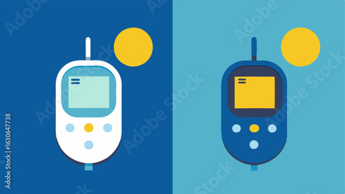 DayNight Modes Two sidebyside images showing the glucose monitor one under bright sunlight and the other under moonlight highlighting its versatility for 247 use.