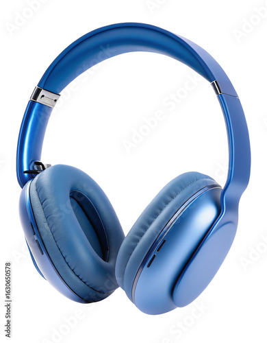 Sleek blue wireless headphones for high quality audio and comfort during music and gaming sessions