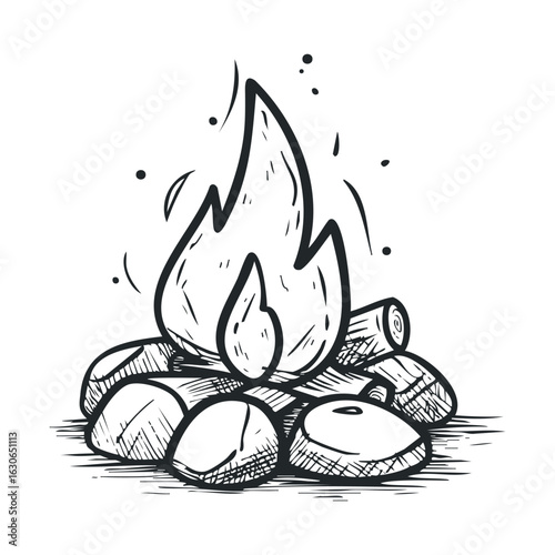 Campfire warmth in nature setting for outdoor gatherings