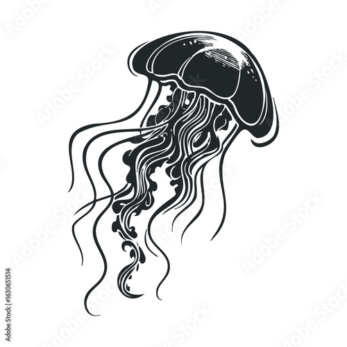 Elegant jellyfish design for marine themed decoration