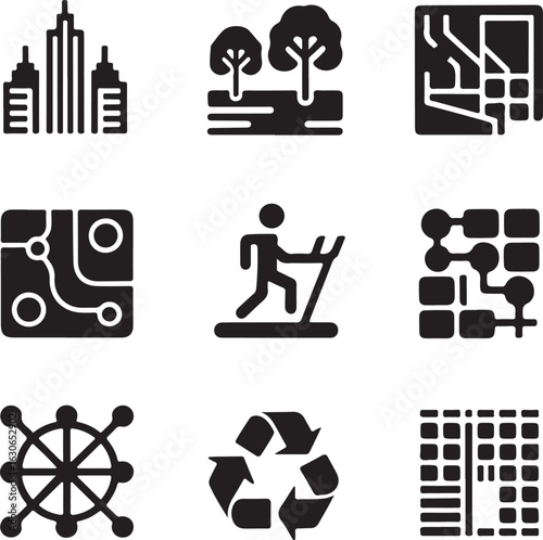 AvCollection of city and lifestyle related iconsdobe Illustrator Artwork