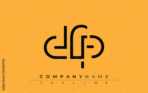 DFP abstract letter design. Modern Business Logo Design With Abstract Typography and Contemporary Style