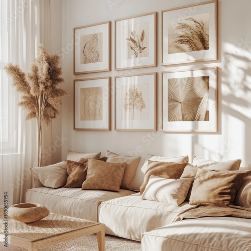 A living room with a couch and a coffee table