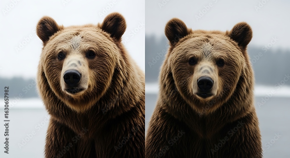 Obraz premium Close-up portrait of a brown bear.
