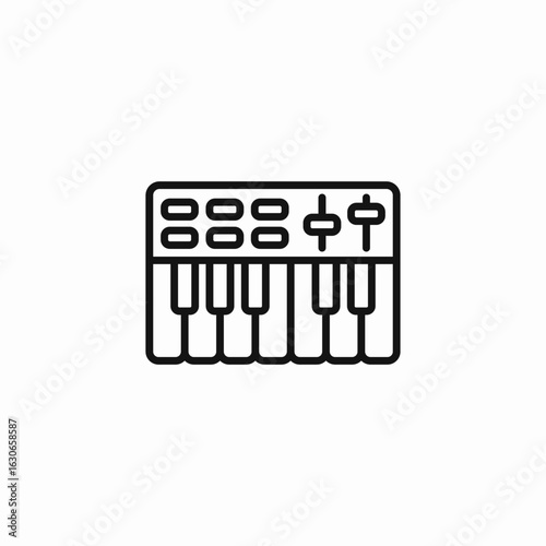 electronic keyboard synthesizer icon sign vector