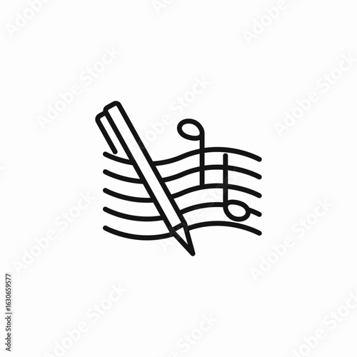 music composition pen icon sign vector