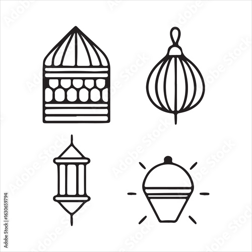 vector illustration of a bird cage