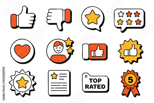 Collection of Feedback and Rating Icons
