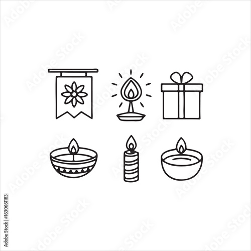 diwali vactor art ikon shiluity