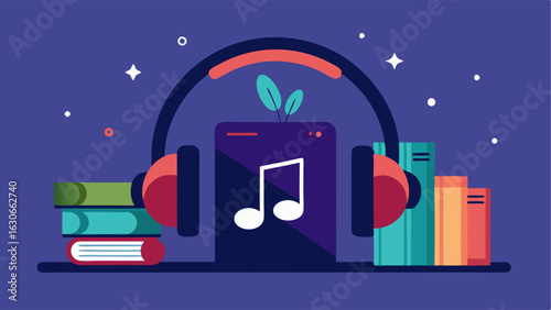 A listening station with noisecancelling headphones for enjoying audiobooks and podcasts.