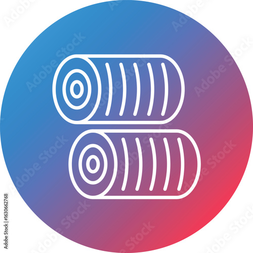 Hay Bale Line Gradient Circle Background Icon