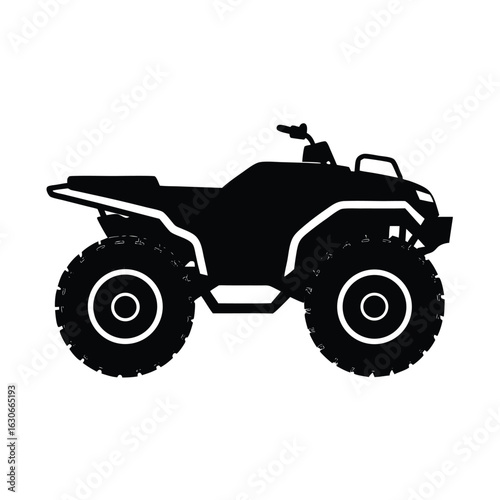 Atv quad bike offroad vehicle transport adventure sport four wheeler silhouette vector illustration
