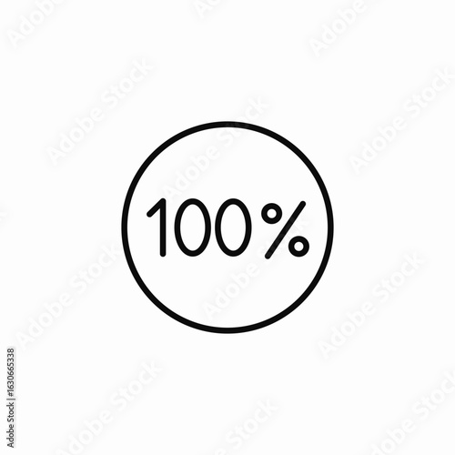 one hundred percent icon sign vector