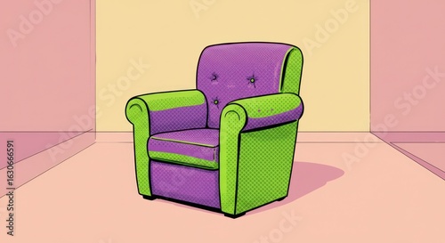 Colorful armchair in a room