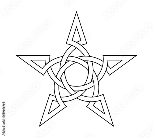 pentagram symbol vector white background for icon web wallpaper tattoo symbol religion logo. vector illustration